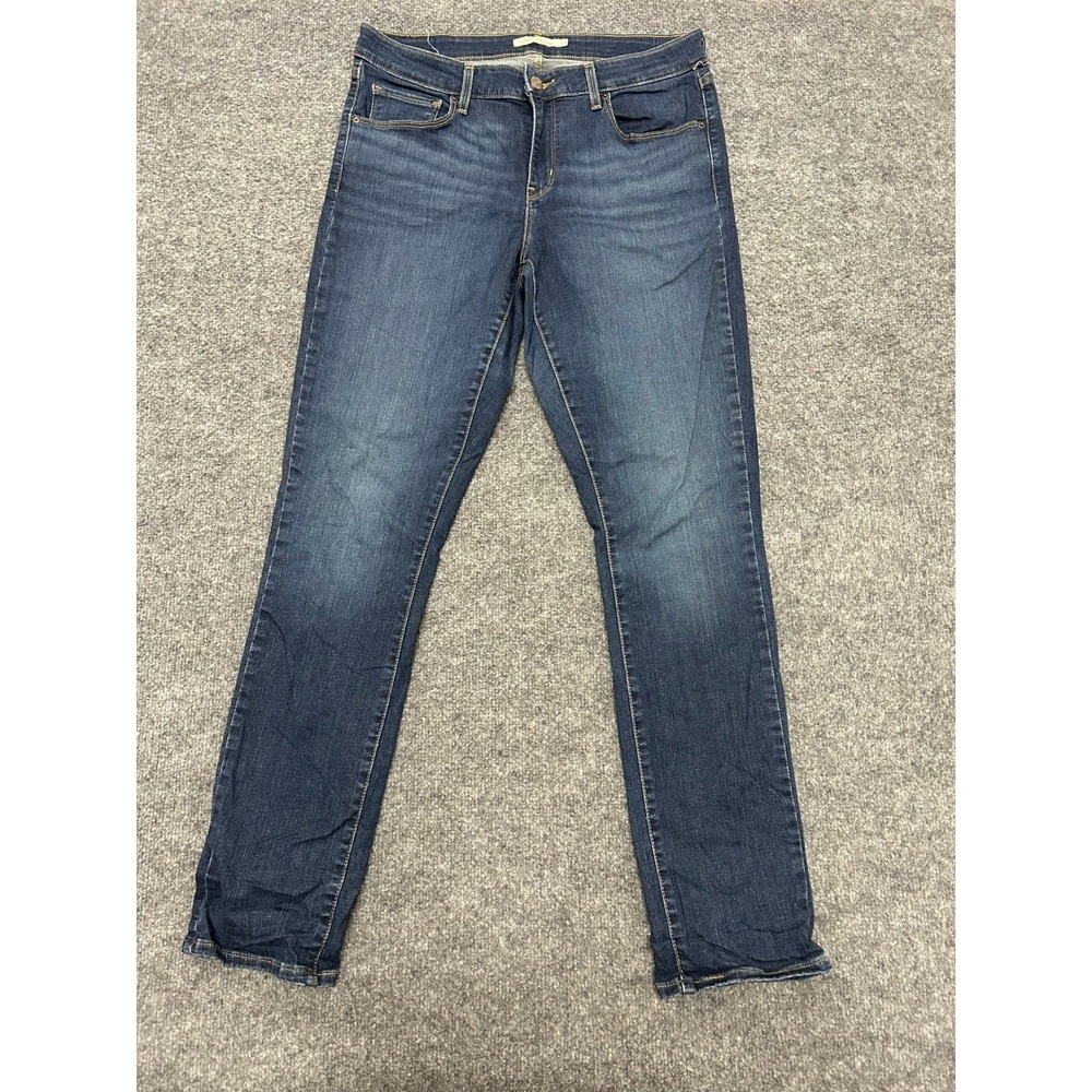 Levi's Jeans Womens Size 14L Blue Classic Mid Rise Skinny Dark Wash Stretch